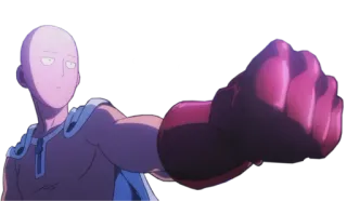 😐 49cffa52 Saitama One-Punch Man anime, character, one-punch man, saitama, punch, hero telegram sticker