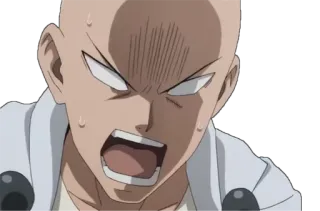 😡 ad104a77 Saitama One-Punch Man anime, saitama, one-punch man, angry, funny telegram sticker