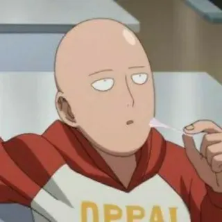 🪶 bcacd242 Saitama One-Punch Man OPPAI Anime, One Punch Man, Saitama, Héros, Drôle, Oppai telegram sticker