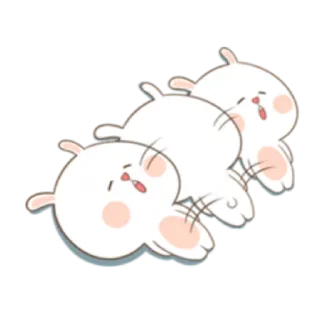 💤 0aaba3fe 토끼, 귀여운, 만화, 동물, 졸린, 카와이 telegram sticker