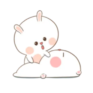 😐 16cb31eb 귀여운, 토끼, 만화, 카와이, 동물, 사랑 telegram sticker