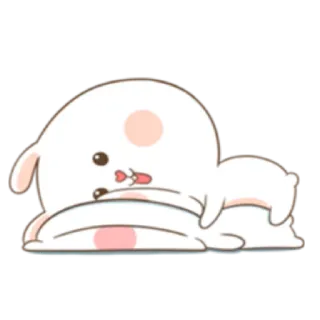 😅 34500732 만화, 동물, 토끼, 귀여운, 졸린, 편안한 telegram sticker
