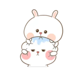 😋 522807b1 토끼, 귀여운, 카와이, 만화, 동물, 쌓기 telegram sticker