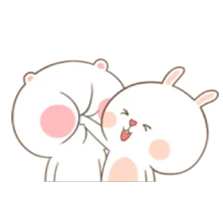 🙂 6ae3a47f 동물, 토끼, 토끼, 귀여운, 만화 telegram sticker