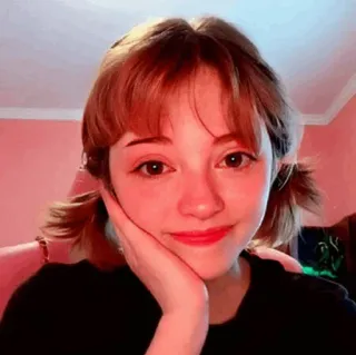 🍃 8d5df05e mulher, retrato, garota, sorriso, selfie, fofa whatsapp sticker