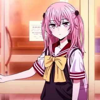 💖 0d3cb9c6 อนิเมะ, ผู้หญิง, ชุดนักเรียน, ผมสีชมพู telegram sticker