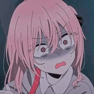 💖 56799cbf อนิเมะ, มังงะ, กลัว, ตกใจ, สีหน้า, ผมสีชมพู, การ์ตูน, ผู้หญิง telegram sticker