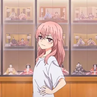 💖 a36b134d อนิเมะ, ผู้หญิง, ผมสีชมพู, ตุ๊กตา, ภาพเหมือน telegram sticker