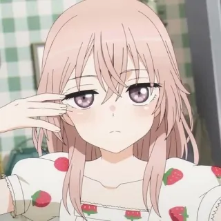 💖 fcb15fb4 อนิเมะ, การ์ตูน, ผู้หญิง, น่ารัก, ผมสีชมพู, ลายสตรอเบอร์รี่ telegram sticker