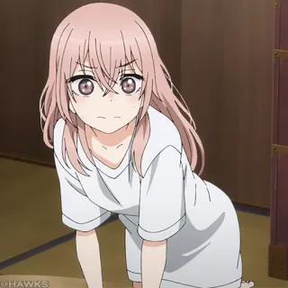 🎀 8e0fc1a4 アニメガール, ピンク髪, 可愛い, アニメ, 女の子 telegram sticker