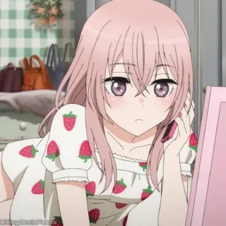 💓 b9c1718a アニメ, 女の子, ピンク髪, いちご, 可愛い telegram sticker