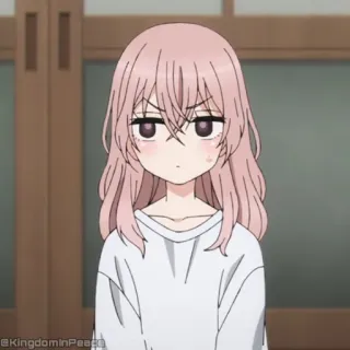 🎀 d6591b1d @KINGDOMinPEACE アニメ, 女の子, ピンク髪, 可愛い, 表情, 不機嫌 telegram sticker