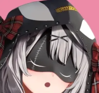 🎣 4e920a33 CAUTION Vorsicht, Anime, Charakter, Maske, Kapuze, Porträt telegram sticker