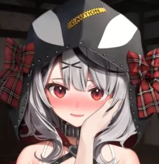 🎣 5a114933 CAUTION Anime, Vorsicht, Hoodie, Karo, Charakter, Aufkleber telegram sticker