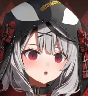 🎣 d60dfe35 CAUTION Anime, Niedlich, Mädchen, Vorsicht, Kapuze, Aufkleber telegram sticker