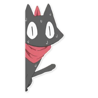 😅 8464af87 gato, mirando, anime, dibujos animados, lindo, tímido telegram sticker