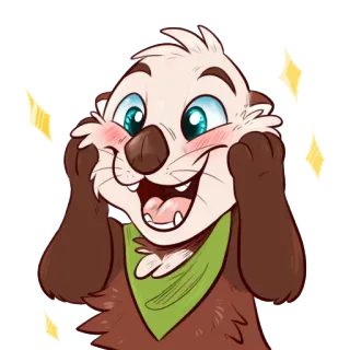 ✨ 3152aa51 Wydra, Kreskówka, Słodkie, Zwierzę, Futrzak, Szczęśliwy telegram sticker