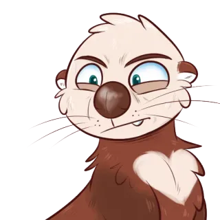 😑 50fa3d63 wydra, zwierzę, kreskówka, ssak, słodki, futrzany telegram sticker