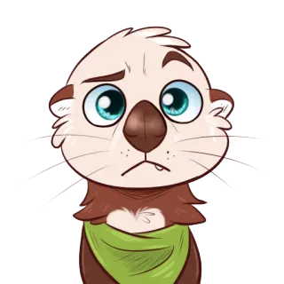 😕 816eecbb wydra, kreskówka, zwierzę, słodki, ssak, naklejka, futrzany telegram sticker