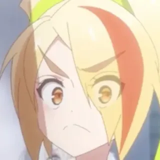 😠 014e638c アニメ, 漫画, 女の子, 金髪, キャラクター, ポートレート telegram sticker