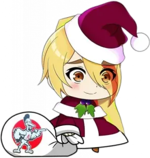 😉 0bd6a39b アニメ, クリスマス, サンタ帽子, かわいい, 漫画, ちび, アニメガール telegram sticker