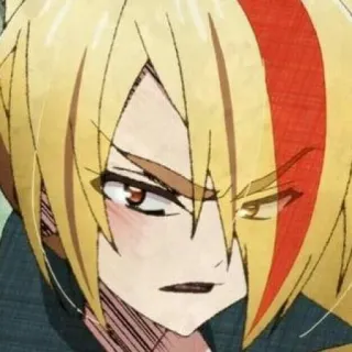 ⁉ c1ffae80 アニメ, キャラクター, 真剣, 顔, 金髪 telegram sticker