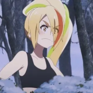 😠 cbcec5a6 アニメ, 怒り, 女の子, キャラクター, 金髪 telegram sticker