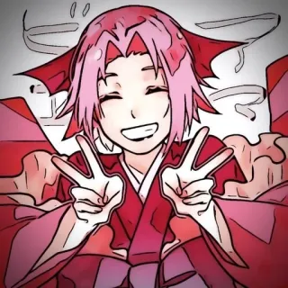 🌸 685b4f0f Sakura Haruno Naruto sakura haruno, naruto, anime, manga, cartoon, peace sign telegram sticker