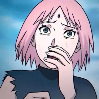 😳 e842b596 Sakura Naruto anime, manga, sakura, naruto, worried, scared telegram sticker