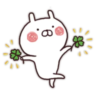 😚 b7d18b4e กระต่าย, กระต่าย, ใบโคลเวอร์สี่แฉก, โคลเวอร์, น่ารัก, สัตว์, การ์ตูน telegram sticker