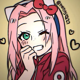 🥰 112375da Sakura @monon927 Anime, Sakura, Kawaii, Ragazza, Carino, Manga whatsapp sticker