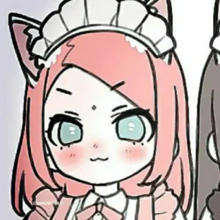 🦋 ea18323f Anime, Maid, Orecchie da gatto, Carino, Illustrazione whatsapp sticker