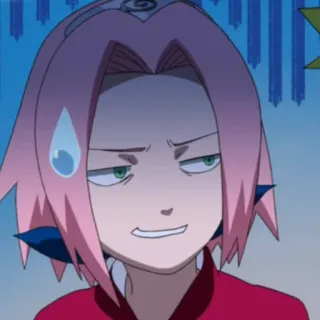 😅 efcefd59 Sakura Naruto Anime, Sakura Haruno, Naruto, confuso/a, infastidito/a, personaggio whatsapp sticker