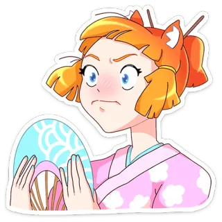 ☺ 42f0b054 Anime, Gadis, Penggemar, Lucu, Karakter, Kawaii, Ilustrasi telegram sticker