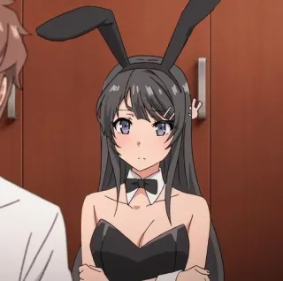 🐰 0074c782 Mai Sakurajima Rascal Does Not Dream of Bunny Girl Senpai Аниме, Девушка-зайчик, Май Сакурадзима, милый, мультфильм telegram sticker