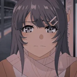 🐰 0cfe991e Mai Sakurajima Rascal Does Not Dream of Bunny Girl Senpai аниме, девушка, плачет, грустно, слезы telegram sticker