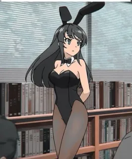 🐰 15c385d5 Mai Sakurajima Rascal Does Not Dream of Bunny Girl Senpai Аниме, Девушка-кролик, Май Сакураджима, Этот глупый свин не понимает мечту девочки-зайки telegram sticker