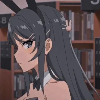 🐰 3dda074c Mai Sakurajima Rascal Does Not Dream of Bunny Girl Senpai Аниме, Bunny Girl, Май Сакурадзима, Милый, Мультфильм, Девушка telegram sticker
