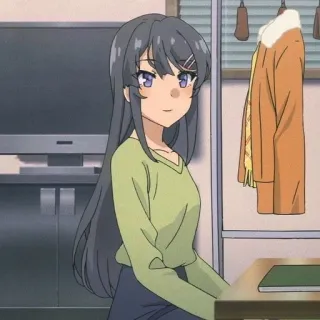 🐰 5210e01e Mai Sakurajima Rascal Does Not Dream of Bunny Girl Senpai Аниме, Девушка, Мультфильм, Сакурадзима Маи, Bunny Girl Senpai telegram sticker