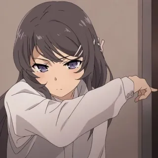 🐰 62e819bc Mai Sakurajima Rascal Does Not Dream of Bunny Girl Senpai аниме, девушка, указывает, сакурадзима, май, bunny girl senpai telegram sticker