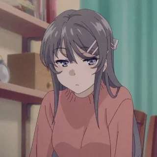 🐰 758519e2 Mai Sakurajima Rascal Does Not Dream of Bunny Girl Senpai Аниме, Девочка, Милая, Грустная, Bunny Girl Senpai telegram sticker