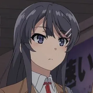 🐰 7b593c79 Mai Sakurajima Rascal Does Not Dream of Bunny Girl Senpai Аниме, Милая, Девушка, Май Сакурадзима, Этот глупый свин не понимает мечту девочки-зайки telegram sticker