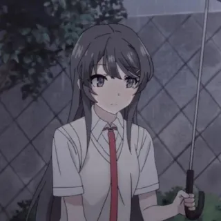 🐰 90de0c93 Mai Sakurajima Rascal Does Not Dream of Bunny Girl Senpai Аниме, Девушка, Зонтик, Школьная форма, Bunny Girl Senpai telegram sticker