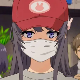 🐰 9c5b03ab Mai Sakurajima Rascal Does Not Dream of Bunny Girl Senpai Аниме, Девушка-зайчик, Май Сакурадзима, Маска, Мультфильм telegram sticker