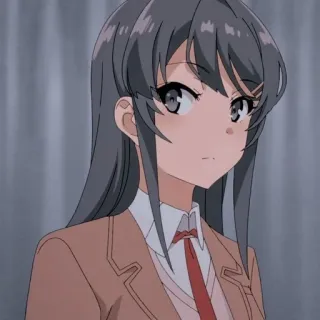 🐰 a0f575f9 Mai Sakurajima Rascal Does Not Dream of Bunny Girl Senpai Аниме, Девушка, Школьная форма, Милая, Японский, Bunny Girl Senpai telegram sticker