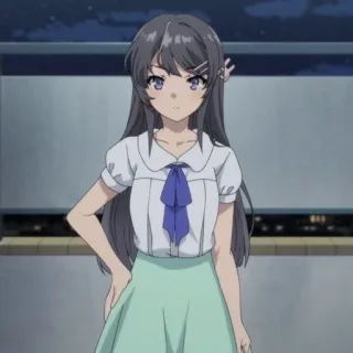 🐰 ab5e6404 Mai Sakurajima Rascal Does Not Dream of Bunny Girl Senpai Аниме, Девушка, Школьница, Май Сакурадзима, Этот глупый свин не понимает мечту девочки-зайки telegram sticker