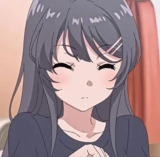 🐰 b9fbd91b Mai Sakurajima Rascal Does Not Dream of Bunny Girl Senpai Аниме, Девушка, Милая, Сакурадзима Маи, Этот глупый свин не понимает мечту девочки-зайки telegram sticker