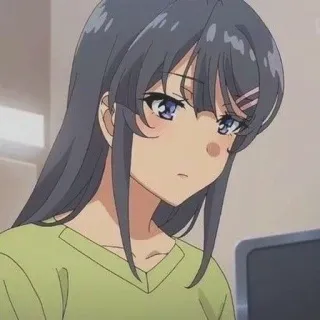 🐰 cd215a37 Mai Sakurajima Rascal Does Not Dream of Bunny Girl Senpai Аниме, Bunny Girl Senpai, Май Сакурадзима, школьница, аниме девушка telegram sticker