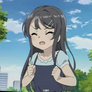 🐰 dd5e2079 Mai Sakurajima Rascal Does Not Dream of Bunny Girl Senpai Аниме, Девушка, Школьная форма, Милая telegram sticker