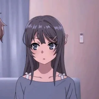 🐰 f60253d8 Аниме, Девушка, Сакурадзима Маи, Милая, Этот глупый свин не понимает мечты девочки-зайки telegram sticker